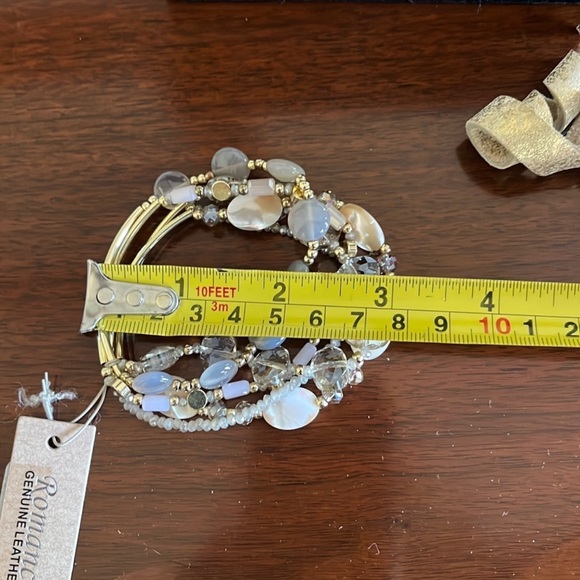 NWT bead and leather wrap bracelet - Picture 6 of 9